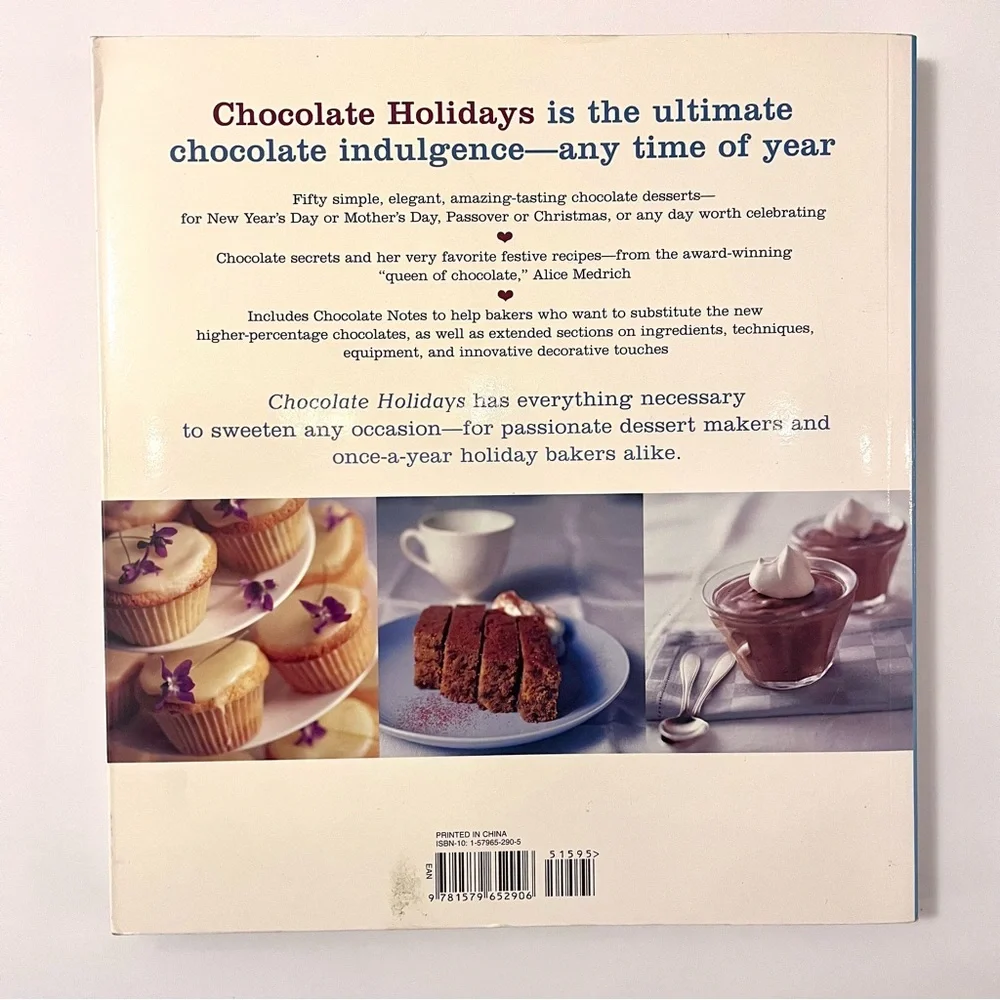 Chocolate Holidays: Unforgettable Desserts for Every Season -Hardcover cookbook.
